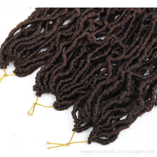 Hot Product 24Roots/pack Synthetic Goddess Faux Locs Pre-made Loop light Crochet Braid Hair Extensions
